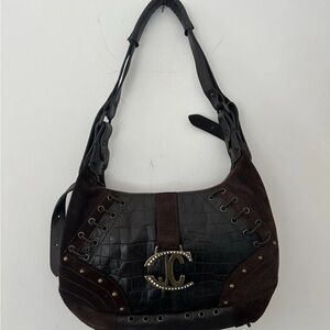 Just Cavalli Black and Brown Shoulder Bag